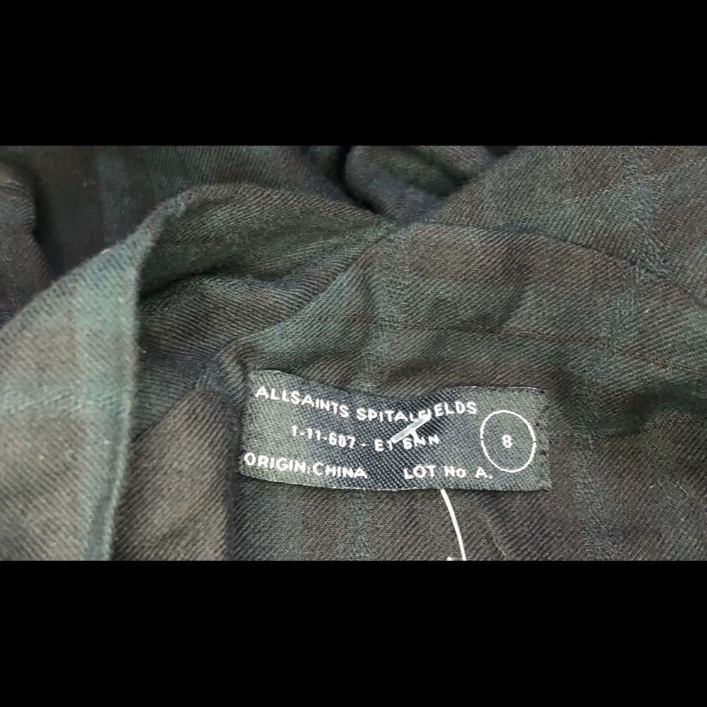 [All Saints] Spitalfields Limski Dark Blue Green Asymmetrical Dress Sz S [UK 8] - Picture 7 of 7